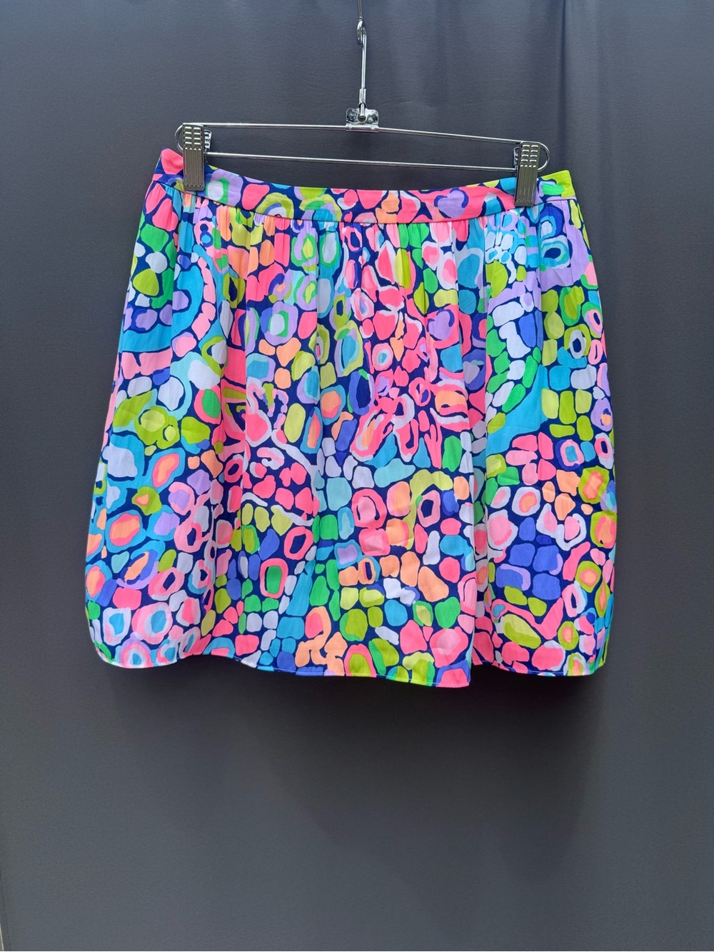 Ladies Lilly Pulitzer Neon Pebble Print Circle Side Zipper Skirt